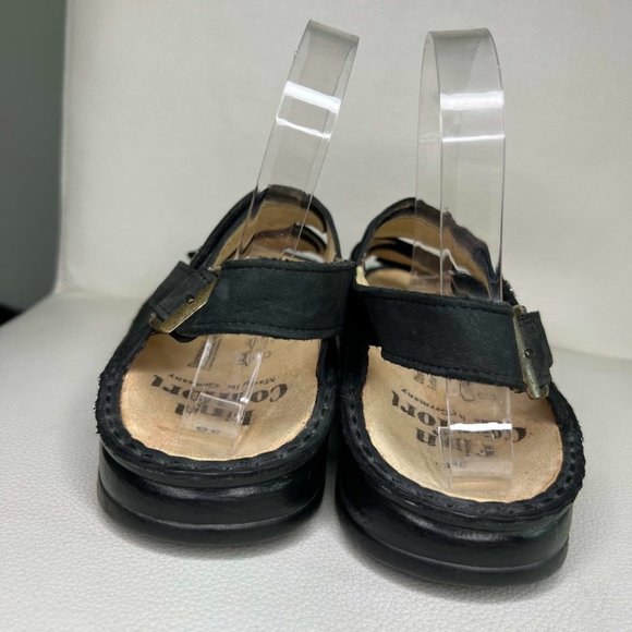 Nwot Finn Comfort Black Nubuck Leather Open Toe Ankle Strap Sandal size 7.5 - Picture 3 of 6